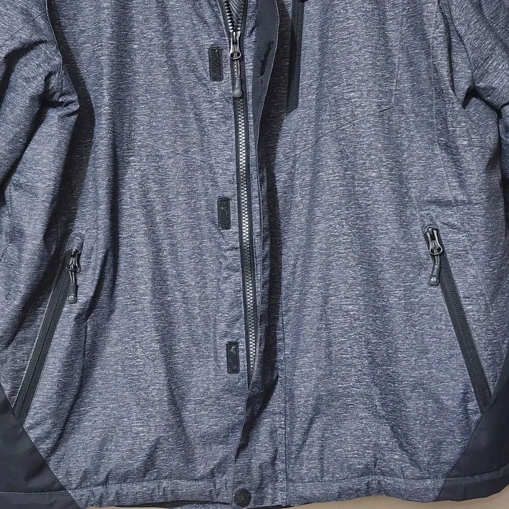 Zero Xposur Mens Large Black Heather Gray Softshell Zip Up Mid Weight Coat